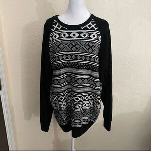 Carbon black & white pull over XXL